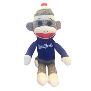 Ty Beanie Babies New York Sock Monkey Blue Plush 2012